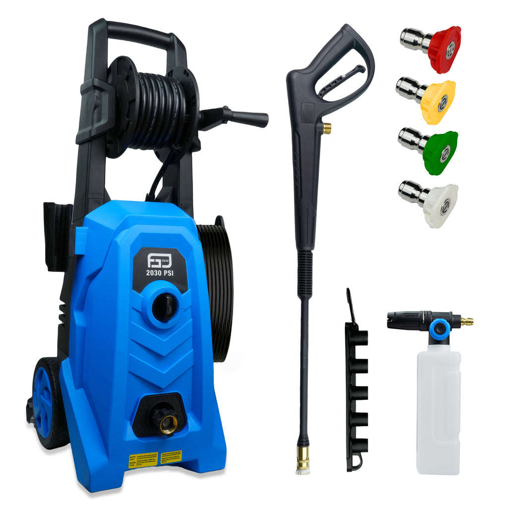 Electric Pressure Washer 2030 PSI, 1.76 GPM Portable Power Washer with Foam Cannon, 1800W High Pressure Cleaner for Car Washing, Driveways, Patios, Decks & Outdoor Cleaning