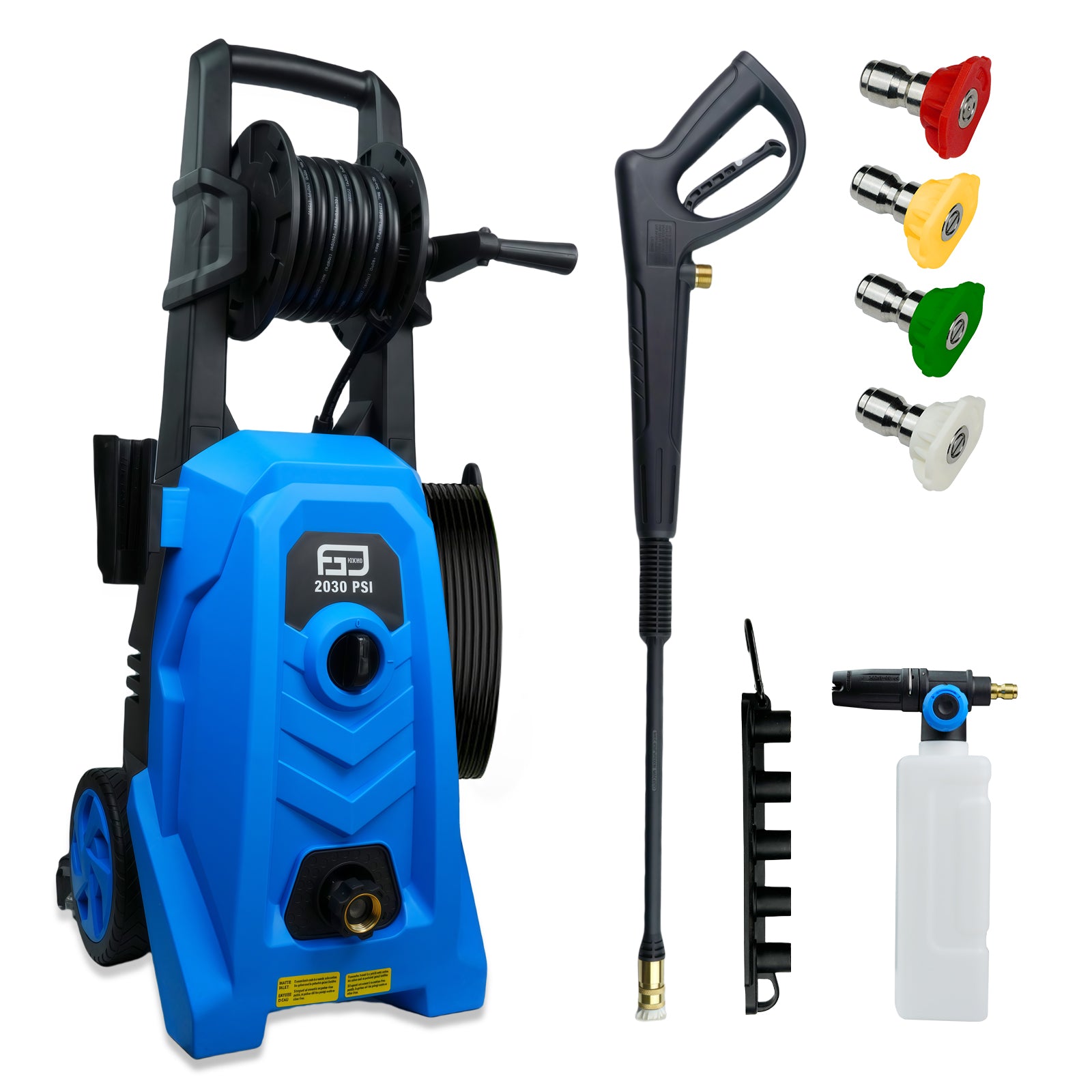 Electric Pressure Washer 2030 PSI, 1.76 GPM Portable Power Washer with Foam Cannon, 1800W High Pressure Cleaner for Car Washing, Driveways, Patios, Decks & Outdoor Cleaning