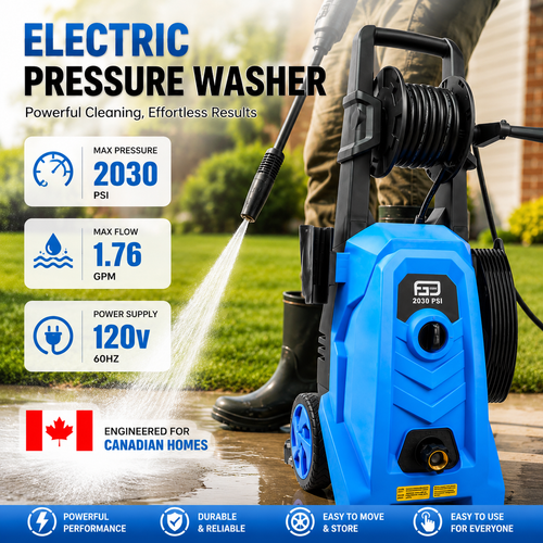 Electric Pressure Washer 2030 PSI, 1.76 GPM Portable Power Washer with Foam Cannon, 1800W High Pressure Cleaner for Car Washing, Driveways, Patios, Decks & Outdoor Cleaning