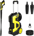 2500 PSI Electric Pressure Washer, Portable Power Washer with Anti-Twist Hose Reel, Detergent Tank, Quick-Connect Nozzles & Auto Stop System for Cars, Driveways, Patios, Decks & Home Cleaning