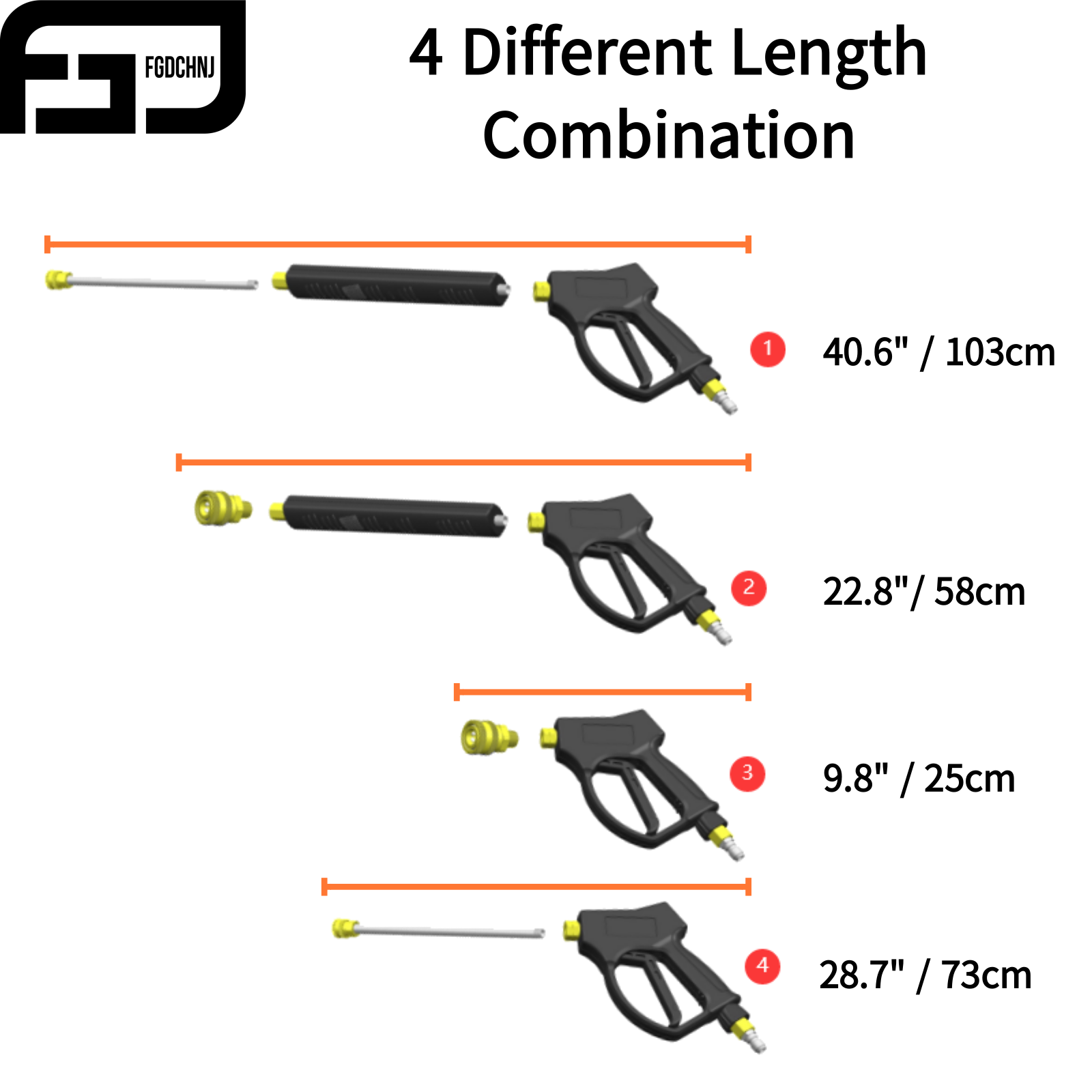 FGDCHNJ PowerWash Pro – 5000PSI Gun with 40” Extension