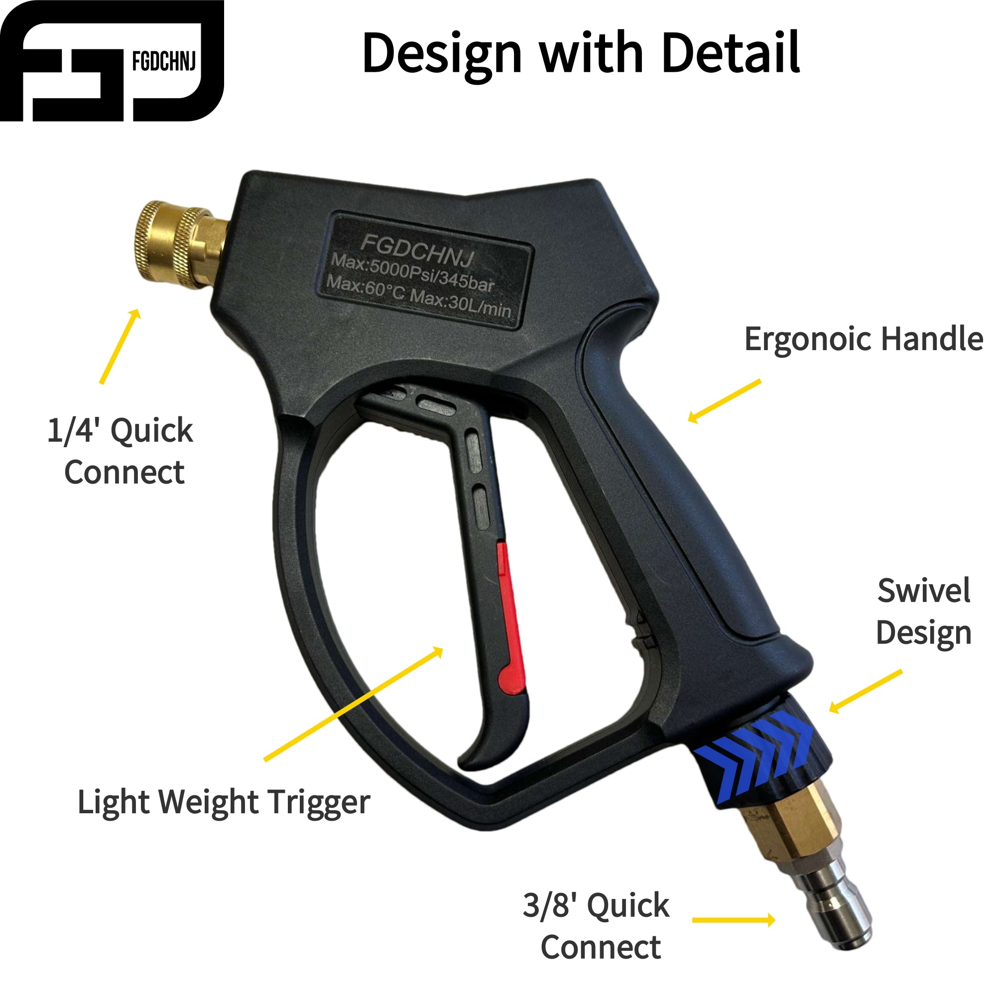 FGDCHNJ PowerWash Pro – 5000PSI Gun with 40” Extension